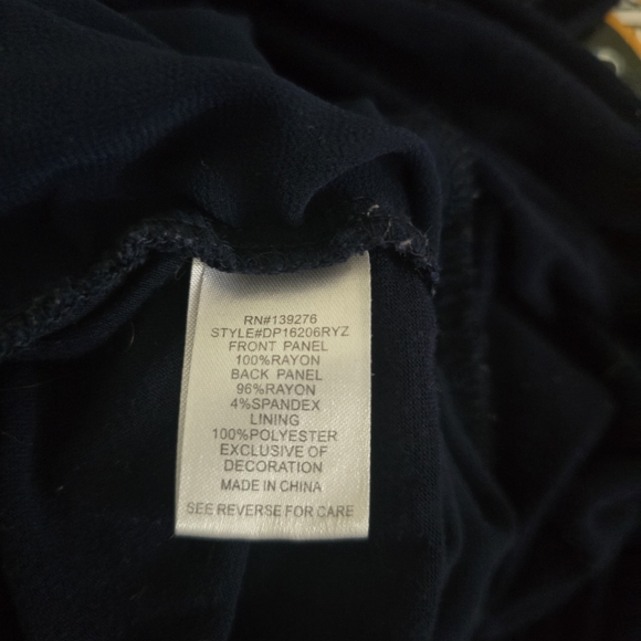 Daniel Rainn Navy Blue Sleeveless Embroidered Boho Tank Top Size Petite Small - Picture 6 of 7